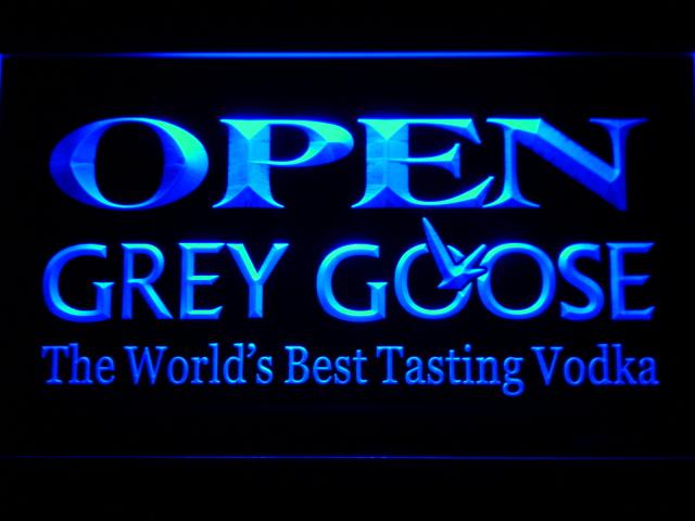 Grey Goose Open LED Neon Sign Electrical - Blue - TheLedHeroes