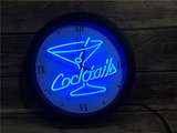 Cocktails LED Wall Clock -  - TheLedHeroes