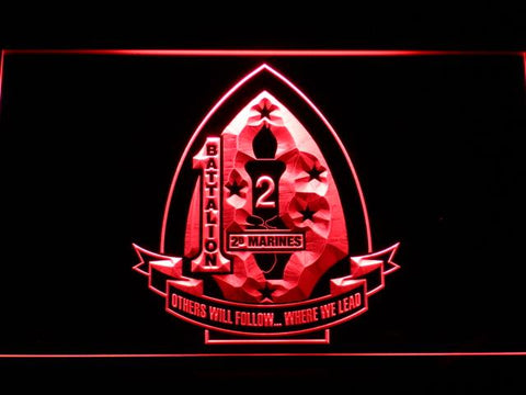 1st Battalion 2nd Marines LED Neon Sign Electrical - Red - TheLedHeroes