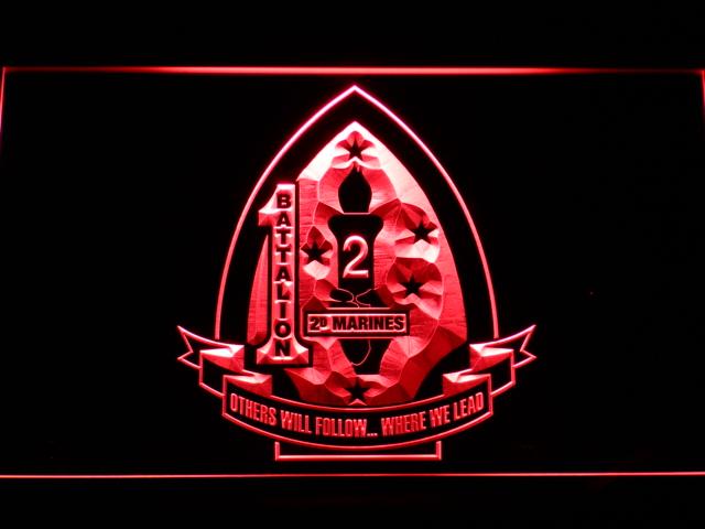 1st Battalion 2nd Marines LED Neon Sign USB - Red - TheLedHeroes