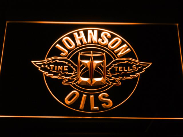 Johnson Oils - Time Tells LED Neon Sign USB - Orange - TheLedHeroes