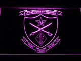 1st Battalion 5th Marines LED Neon Sign USB - Purple - TheLedHeroes