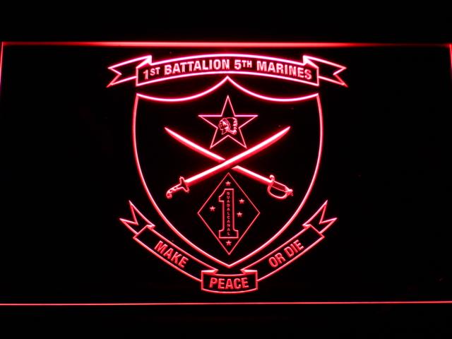 1st Battalion 5th Marines LED Neon Sign Electrical - Red - TheLedHeroes