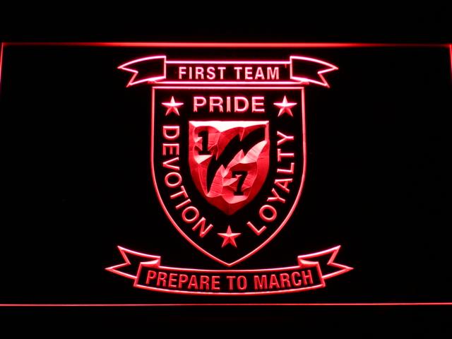 1st Battalion 7th Marines LED Neon Sign USB - Red - TheLedHeroes