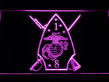 1st Battalion 8th Marines LED Neon Sign Electrical - Purple - TheLedHeroes