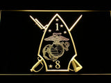 1st Battalion 8th Marines LED Neon Sign Electrical - Yellow - TheLedHeroes