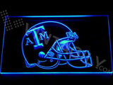 Texas A&M Helmet LED Neon Sign Electrical - Blue - TheLedHeroes