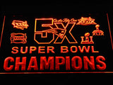 New England Patriots 5X Superbowl Champions (2) LED Neon Sign Electrical - Orange - TheLedHeroes