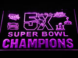 New England Patriots 5X Superbowl Champions (2) LED Sign - Purple - TheLedHeroes