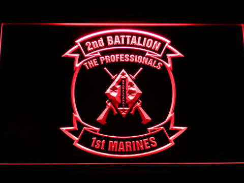 FREE 2nd Battalion 1st Marines LED Sign - Red - TheLedHeroes