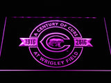 Chicago Cubs 100th Anniversary LED Neon Sign Electrical - Purple - TheLedHeroes