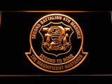 2nd Battalion 4th Marines LED Neon Sign USB - Orange - TheLedHeroes