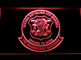 2nd Battalion 4th Marines LED Neon Sign USB - Red - TheLedHeroes