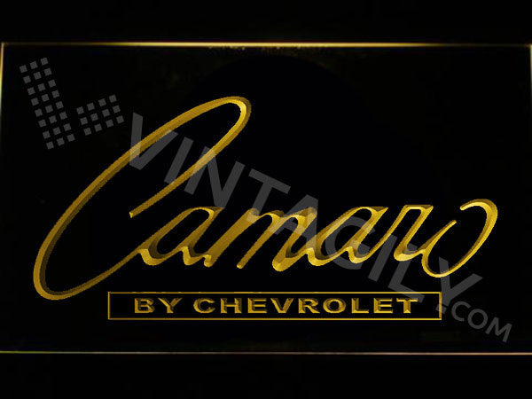 Camaro by Chevrolet LED Sign - Yellow - TheLedHeroes