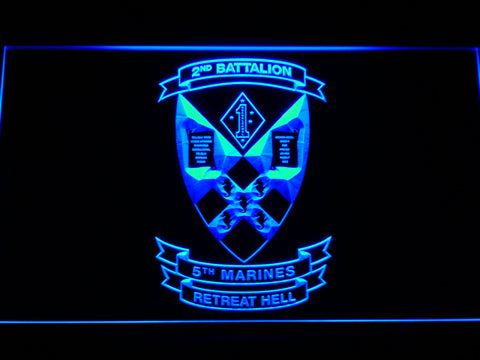 FREE 2nd Battalion 5th Marines LED Sign - Blue - TheLedHeroes