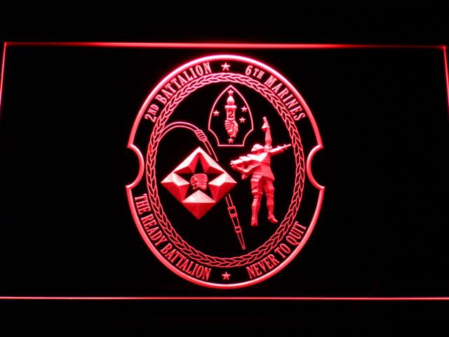 2nd Battalion 6th Marines LED Neon Sign USB - Red - TheLedHeroes