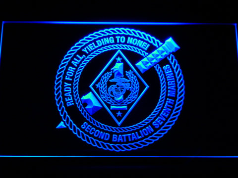 FREE 2nd Battalion 7th Marines LED Sign - Blue - TheLedHeroes