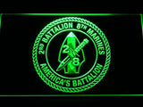 2nd Battalion 8th Marines LED Neon Sign USB - Green - TheLedHeroes