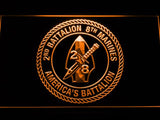 2nd Battalion 8th Marines LED Neon Sign USB - Orange - TheLedHeroes