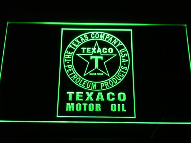Texaco Motor Oil (2) LED Neon Sign Electrical - Green - TheLedHeroes