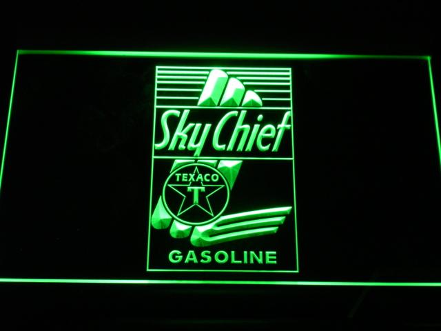 Texaco Sky Chief Gasoline LED Neon Sign Electrical - Green - TheLedHeroes