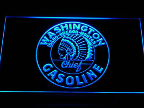 Washington Chief Gasoline LED Neon Sign USB - Blue - TheLedHeroes