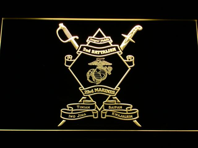 2nd Battalion 23rd Marines LED Neon Sign Electrical - Yellow - TheLedHeroes