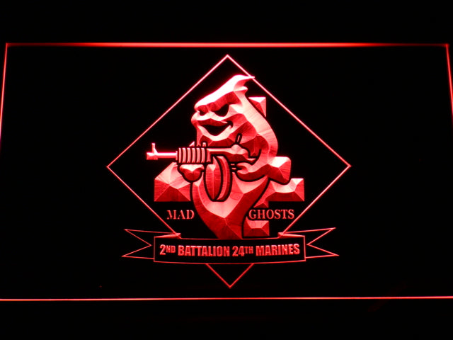 FREE 2nd Battalion 24rd Marines LED Sign - Red - TheLedHeroes