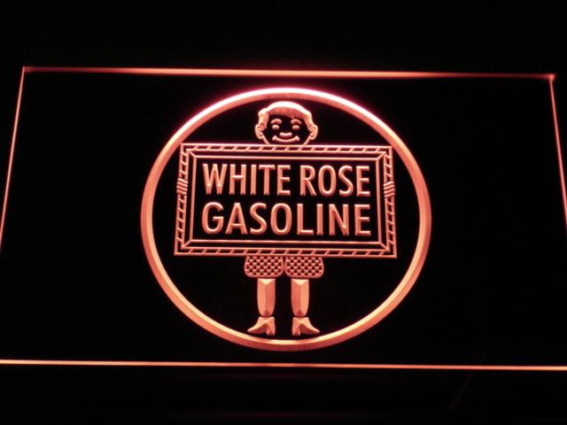 White Rose Gasoline LED Neon Sign USB - Red - TheLedHeroes