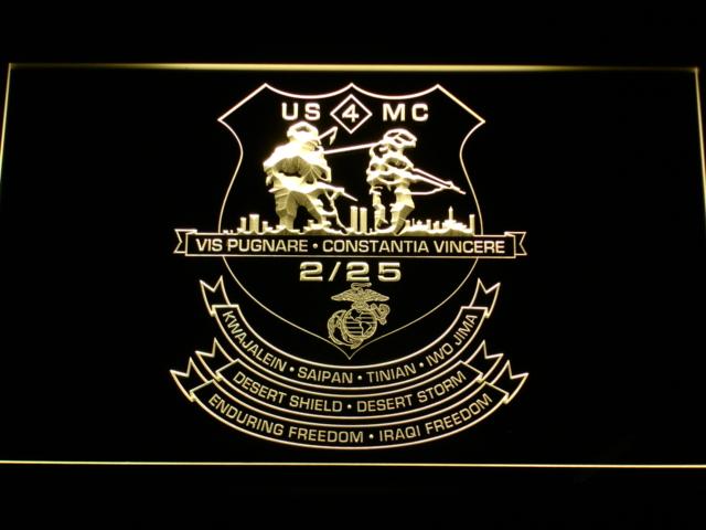 2nd Battalion 25th Marines LED Neon Sign Electrical - Yellow - TheLedHeroes