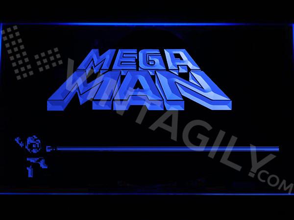 Mega Man LED Neon Sign Electrical - Blue - TheLedHeroes