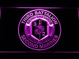 3rd Battalion 2nd Marines LED Neon Sign Electrical - Purple - TheLedHeroes