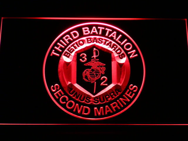 FREE 3rd Battalion 2nd Marines LED Sign - Red - TheLedHeroes