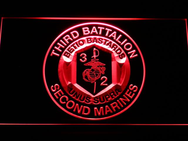 3rd Battalion 2nd Marines LED Neon Sign USB - Red - TheLedHeroes