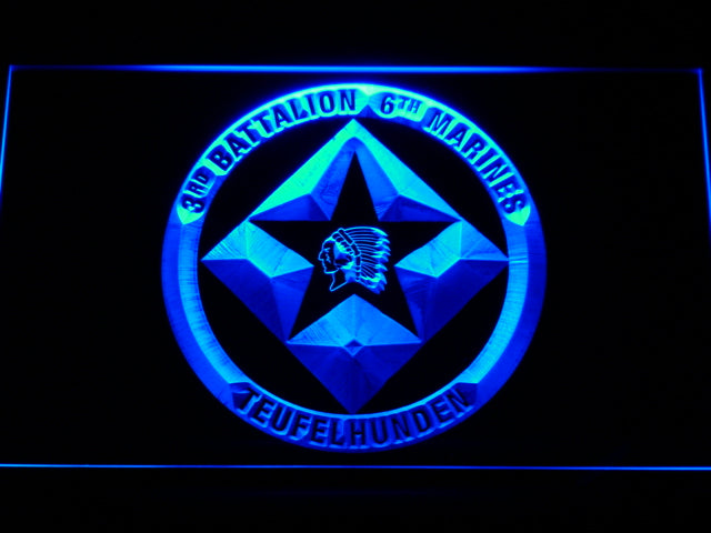 FREE 3rd Battalion 6th Marines LED Sign - Blue - TheLedHeroes