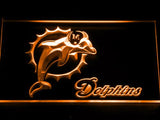 Miami Dolphins (2) LED Neon Sign USB - Orange - TheLedHeroes