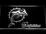 Miami Dolphins (2) LED Neon Sign USB - White - TheLedHeroes
