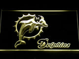 Miami Dolphins (2) LED Neon Sign USB - Yellow - TheLedHeroes