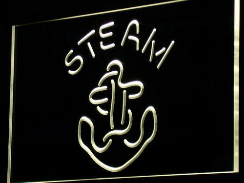 Steam Beer LED Neon Sign USB - Yellow - TheLedHeroes