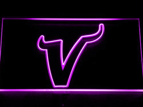 Minnesota Vikings V LED Neon Sign USB - Purple - TheLedHeroes