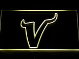 Minnesota Vikings V LED Neon Sign USB - Yellow - TheLedHeroes