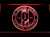 1st Infantry Division Vietnam Veteran LED Neon Sign USB - Red - TheLedHeroes