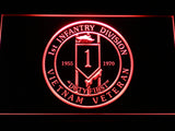 FREE 1st Infantry Division Vietnam Veteran LED Sign - Red - TheLedHeroes