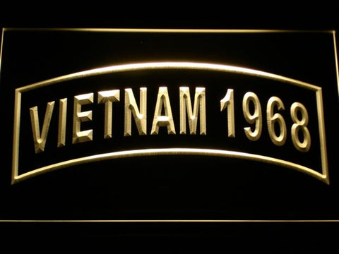 United States Army Vietnam 1968 LED Neon Sign USB - Yellow - TheLedHeroes