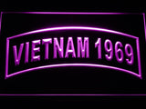 United States Army Vietnam 1969 LED Neon Sign Electrical - Purple - TheLedHeroes