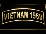 United States Army Vietnam 1969 LED Neon Sign Electrical - Yellow - TheLedHeroes