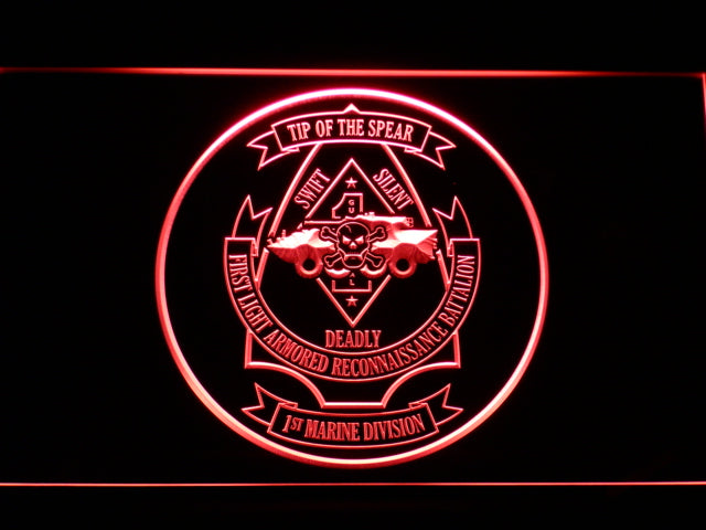 FREE 1st Light Armored Reconnaissance Battalion LED Sign - Red - TheLedHeroes