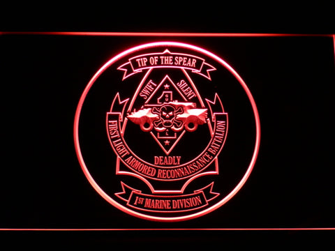 FREE 1st Light Armored Reconnaissance Battalion LED Sign - Red - TheLedHeroes