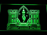 2nd Combat Engineer Battalion LED Neon Sign Electrical - Green - TheLedHeroes