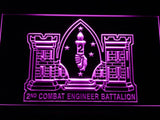 2nd Combat Engineer Battalion LED Neon Sign Electrical - Purple - TheLedHeroes